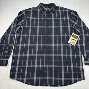 CE Schmidt Workwear Shirt Mens Large Blue Plaid Long Sleeve Button Up Work